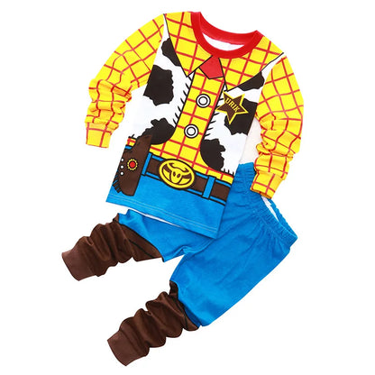 Summer Autumn Children's Toy Story Pajamas Clothes Woody Tracey Buzz Lightyear Halloween Costume Pyjamas Jessie Cotton Nightwear