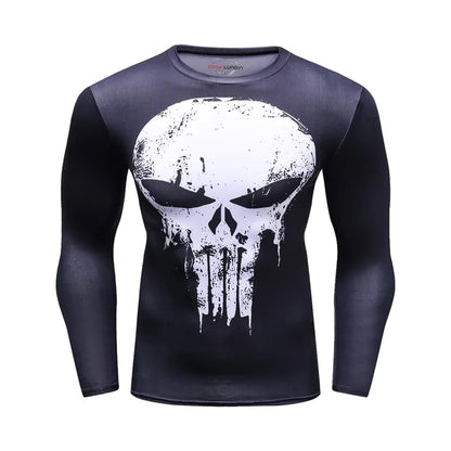 Punisher long sleeve compression gym T-shirt