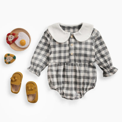 Sanlutoz Baby Bodysuits Cute Plaid Baby Girls Clothing Long Sleeve Autumn Infants Onesies