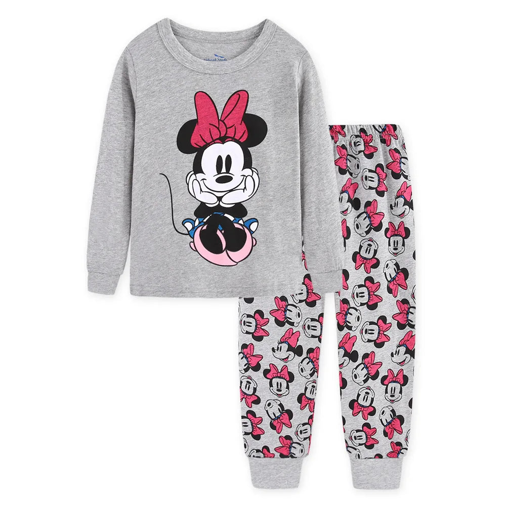 Kids Cartoon Pajama Set - Long Sleeve T-Shirt and Pants for 1-7Y