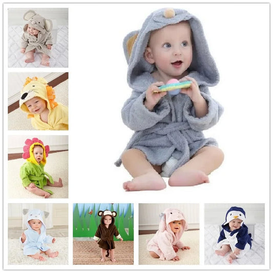 Cute Mouse Children Bathrobe - Hooded Baby Bath Towels & Blanket Set (0-6 Years)