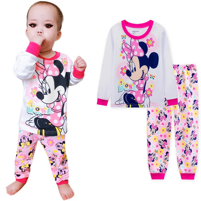 Kids Cartoon Pajama Set - Long Sleeve T-Shirt and Pants for 1-7Y