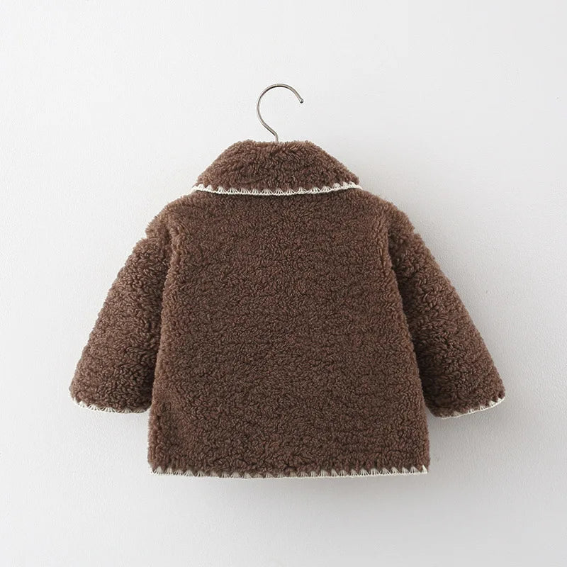 Kids Fleece Jacket - Warm Single-Breasted Toddler Coat for Fall Winter