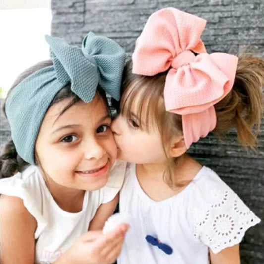 Fashion Handmade Bowknot Hairband - Elastic Wide Headband for Toddler Girls