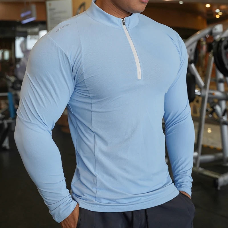 Autumn Compression Long Sleeve T-Shirt for Men – Quick Dry Running Gym Fitness Shirt