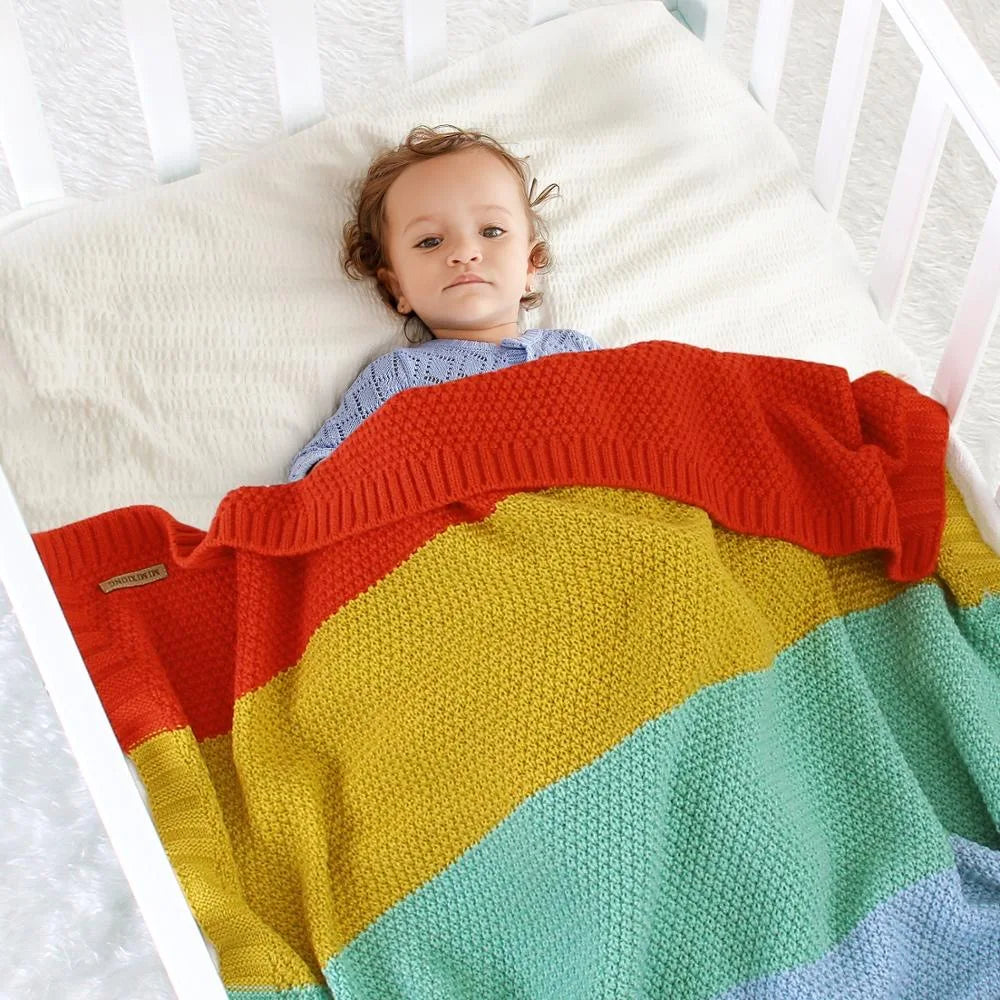 Soft Knitted Baby Blanket - Swaddle, Stroller Cover & Bedding