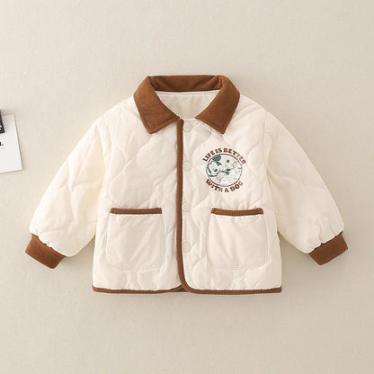 Baby Boys Parka - Quilted Cotton Warm Jacket with Pockets for Autumn Winter