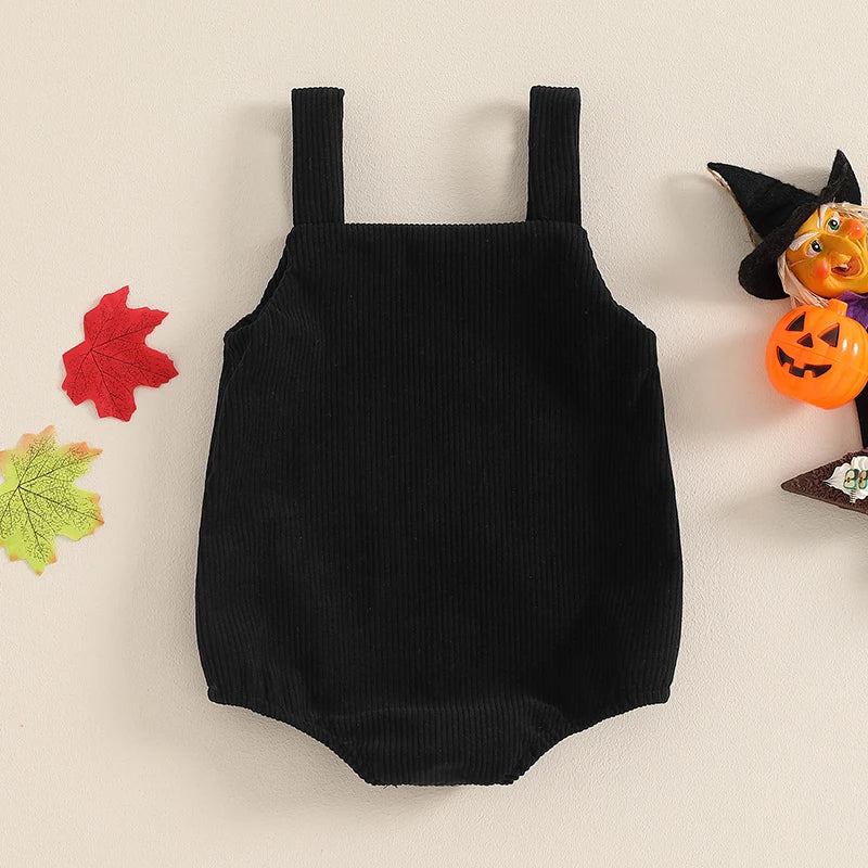 2024 Baby Girls Boys Pumpkin Print Rompers Sleeveless Halloween Bodysuits