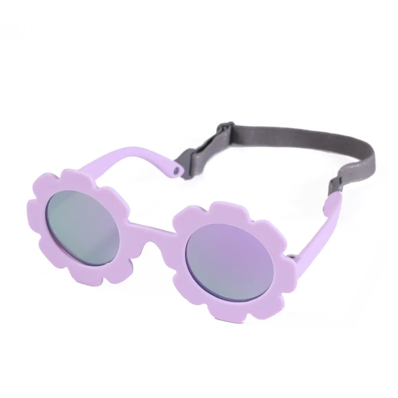 Baby Polarized Sunflower Sunglasses - Flexible UV Shades with Strap