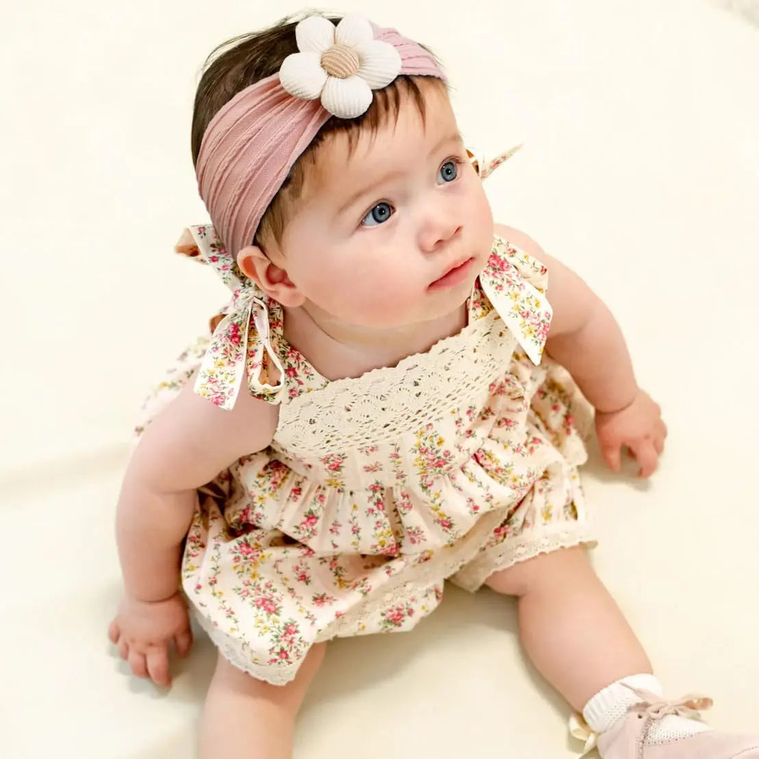 New Flower Nylon Girl Hairband – Elastic Soft Baby Headband for Kids & Newborns