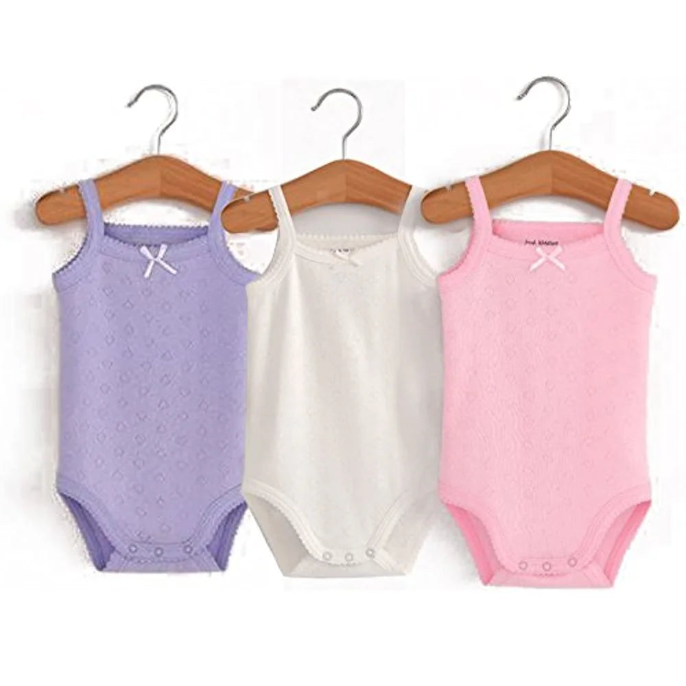 Baby Cotton Sleeveless Rompers - Summer Bodysuit for Newborn Girls & Toddlers