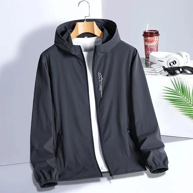 New Summer UV Sun Protection Hooded Jacket Men’s Outdoor Windbreaker