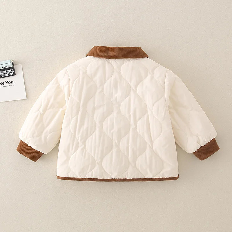 Baby Boys Parka - Quilted Cotton Warm Jacket with Pockets for Autumn Winter