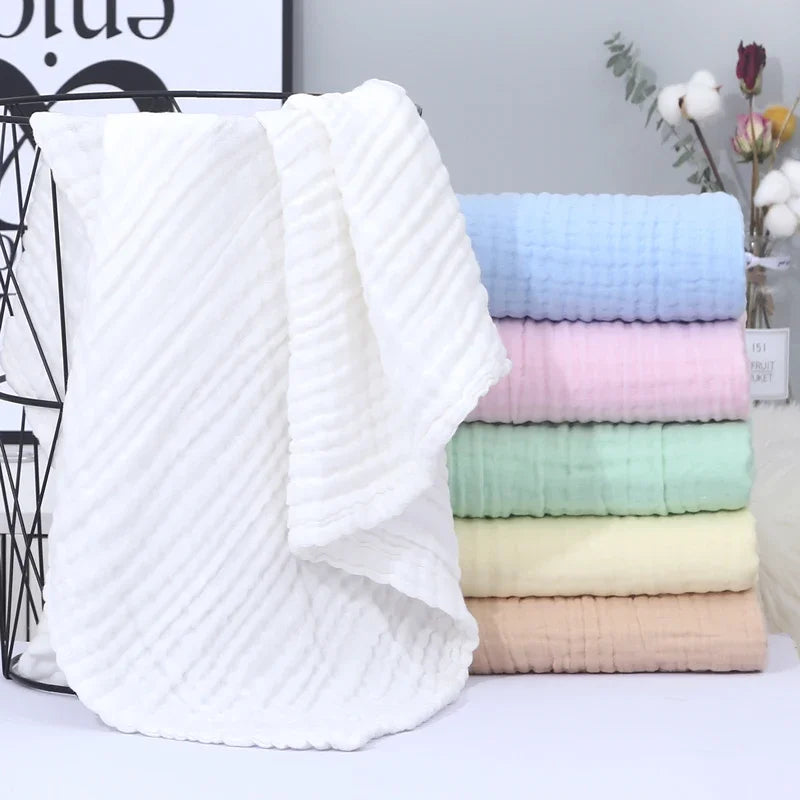 6 Layers Bamboo Cotton Baby Receiving Blanket, Infant Swaddle Wrap, Soft Muslin Quilt