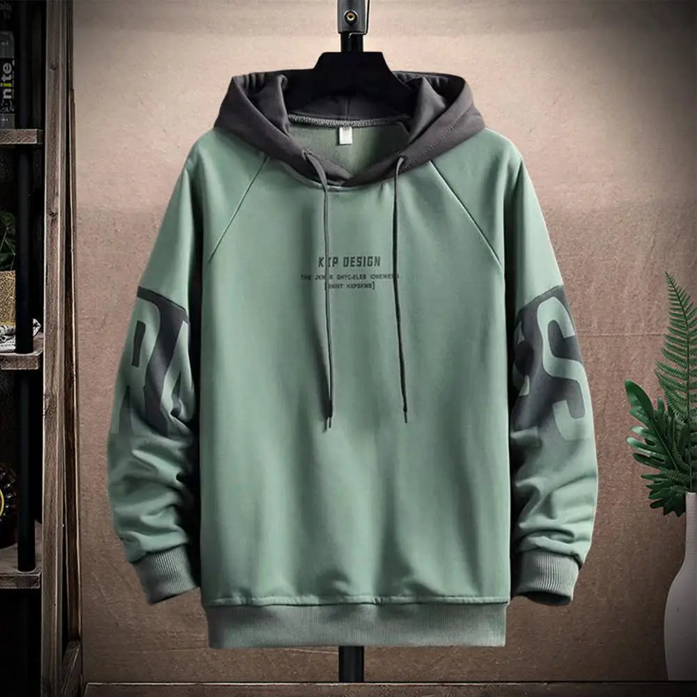 Breathable Winter Pullover Sweatshirt for Men, Plush Lined Hoodie