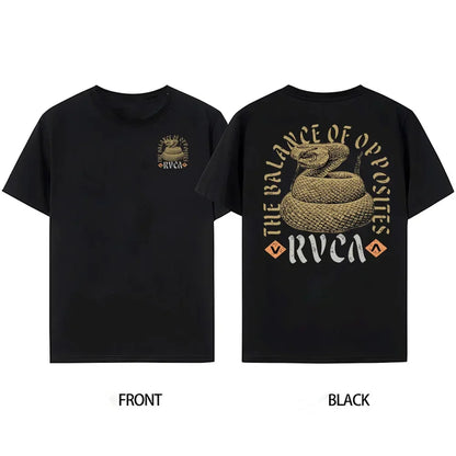 RVCA Men's Graphic Crew Neck Tee, Retro Street Fashion Short Sleeve Shirt