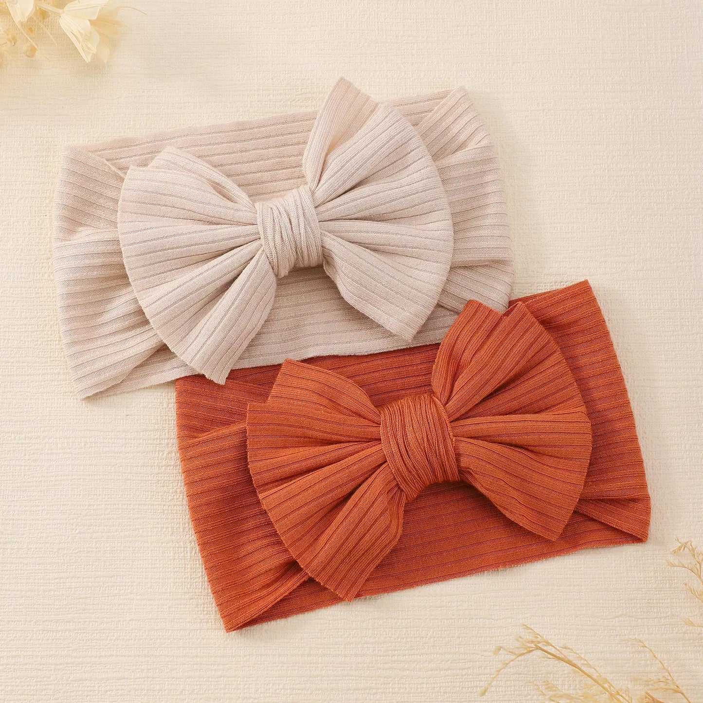 Candy Color Knit Baby Headbands - Soft Rib Bow Elastic Turban for Girls