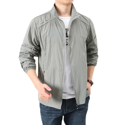 Men's Lightweight Summer Windbreaker Jacket – Quick Dry Waterproof Breathable Raincoat