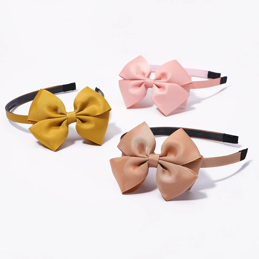 20-Color Baby Bowknot Hair Bands - Handmade Ribbon Headbands for Girls