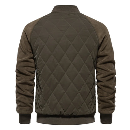 Men's Patchwork Fleece-Lined Baseball Bomber Jacket | Winter Warm Outwear Coat