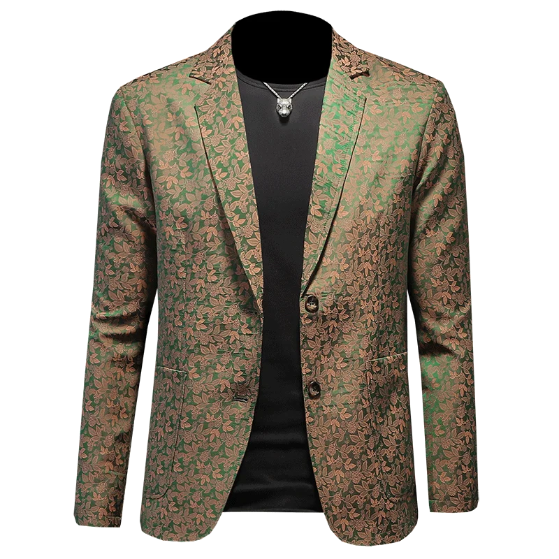 Luxury Floral Blazer Jackets for Men – Slim Fit, Casual High-Quality Autumn Coats