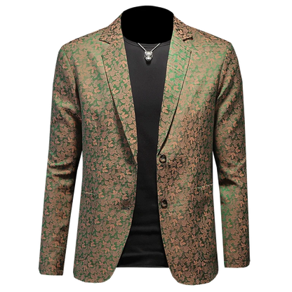 Luxury Floral Blazer Jackets for Men – Slim Fit, Casual High-Quality Autumn Coats