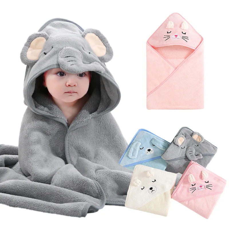 Cartoon Baby Bath Towel - Soft Hooded Blanket & Swaddle for Boys & Girls (2023)