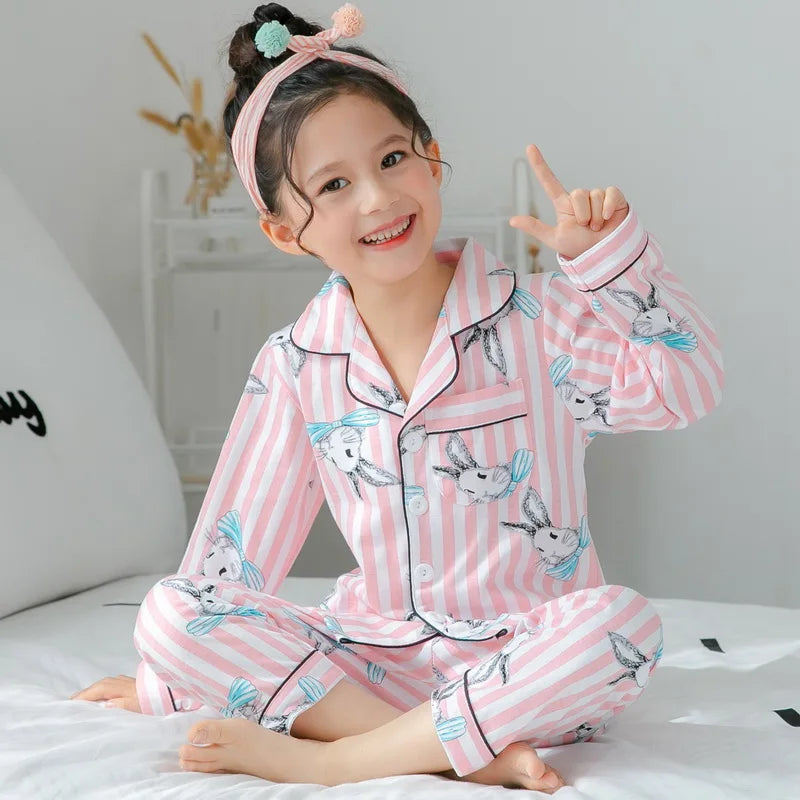 Spring Autumn Baby Girls Pajamas Set – Cotton Nightwear for Boys & Girls