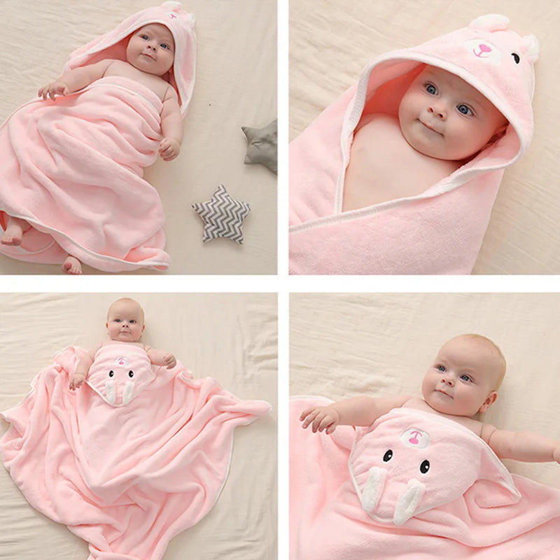 Cartoon Baby Bath Towel - Soft Hooded Blanket & Swaddle for Boys & Girls (2023)