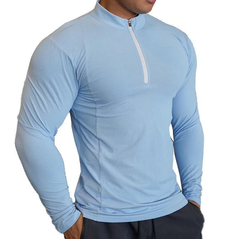 Autumn Compression Long Sleeve T-Shirt for Men – Quick Dry Running Gym Fitness Shirt