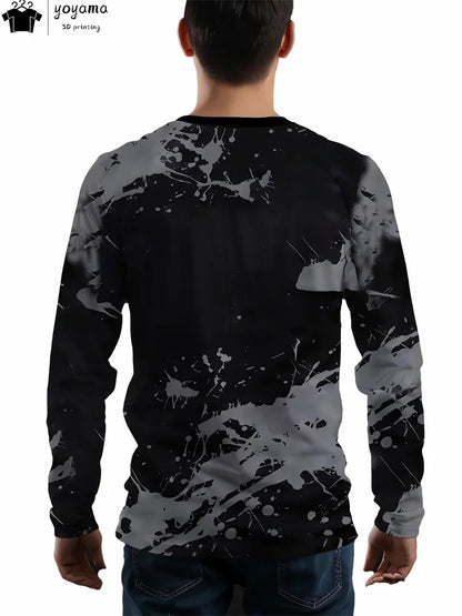 New York Print Men's Long Sleeve T-Shirt – Graphic Round Neck Casual Designer Tops