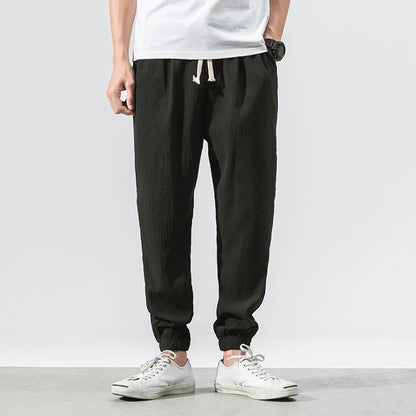 Cotton Linen Harem Pants for Men – Casual Summer Joggers, Baggy Chinese Style Trousers