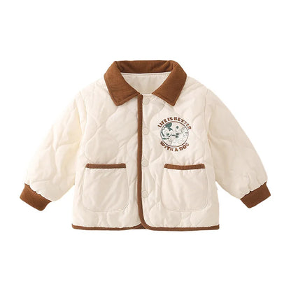 Baby Boys Parka - Quilted Cotton Warm Jacket with Pockets for Autumn Winter