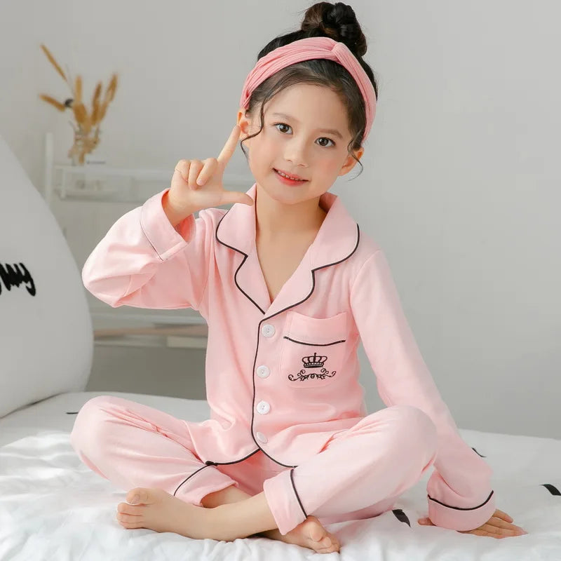 Spring Autumn Baby Girls Pajamas Set – Cotton Nightwear for Boys & Girls