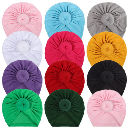 Infant Turban Hat - Soft Cotton & Nylon Baby Headband for Newborn Girls & Toddlers