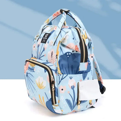 Fashion Print Nappy Backpack - Large Capacity Diaper Bag for Moms & Baby Care