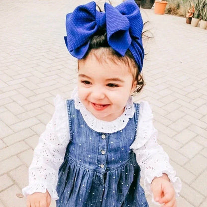 Fashion Handmade Bowknot Hairband - Elastic Wide Headband for Toddler Girls