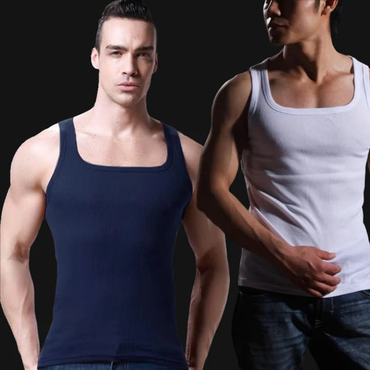 Men’s Fitness Tank Tops – Solid Color Sweat-Wicking Sports Vest Sleeveless Casual Wear