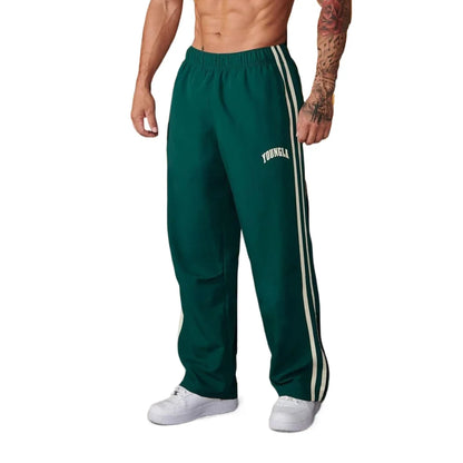 Men's Jogger Sweatpants with Splicing Stripes – Casual Gym Fitness Wide Leg Pants