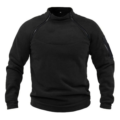 Men's Warm Fleece Sweatshirt – Stand-up Collar Pullover for Spring & Autumn