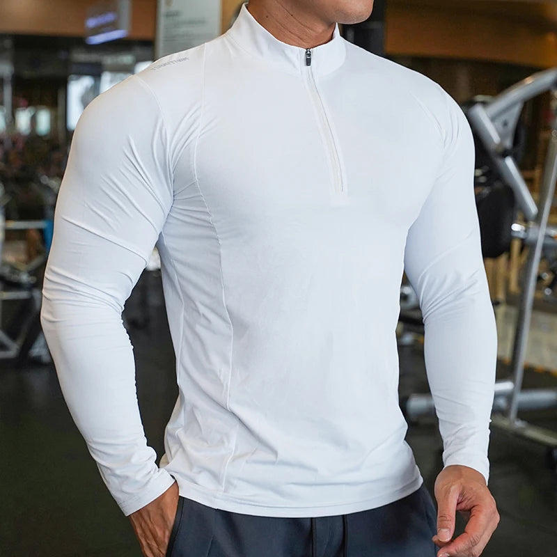 Autumn Compression Long Sleeve T-Shirt for Men – Quick Dry Running Gym Fitness Shirt