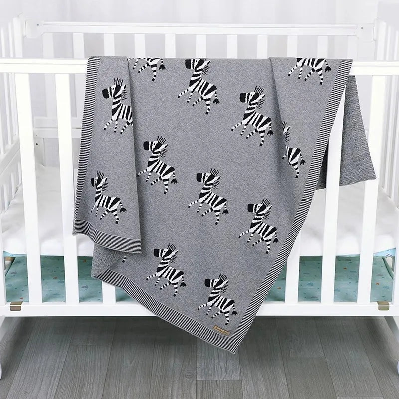 Breathable Cotton Baby Blanket - Knitted Swaddle for Newborn Boys & Girls