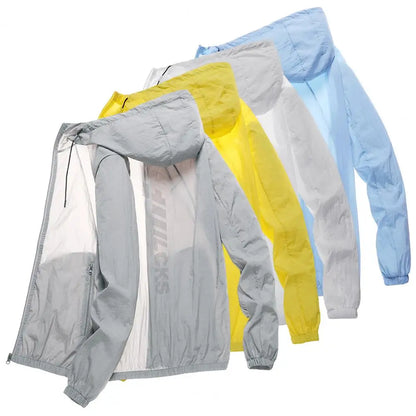 Fashion Casual Men’s Anti-Scratch Windbreaker Jacket – Ultra-Thin Sun Protection Coat with Pockets