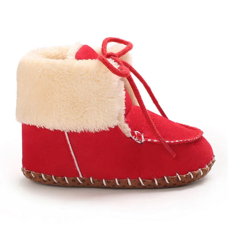 Infant Winter Snow Boots - Warm Tie-Up Shoes for Baby Walkers, 0-18 Months