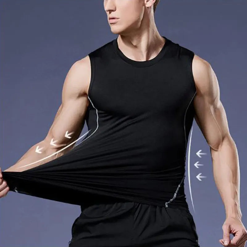 Men’s Compression Tank Top – Sleeveless Quick-Dry Gym Vest for Fitness & Bodybuilding