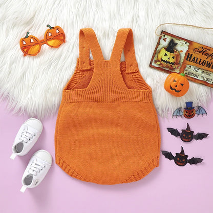 Baby Knit Rompers - Witch Pumpkin Halloween Jumpsuit for Boys & Girls