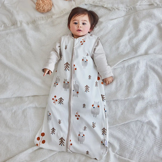 Baby Sleeping Bag - Cotton Bear Print Swaddle Cocoon for Newborns