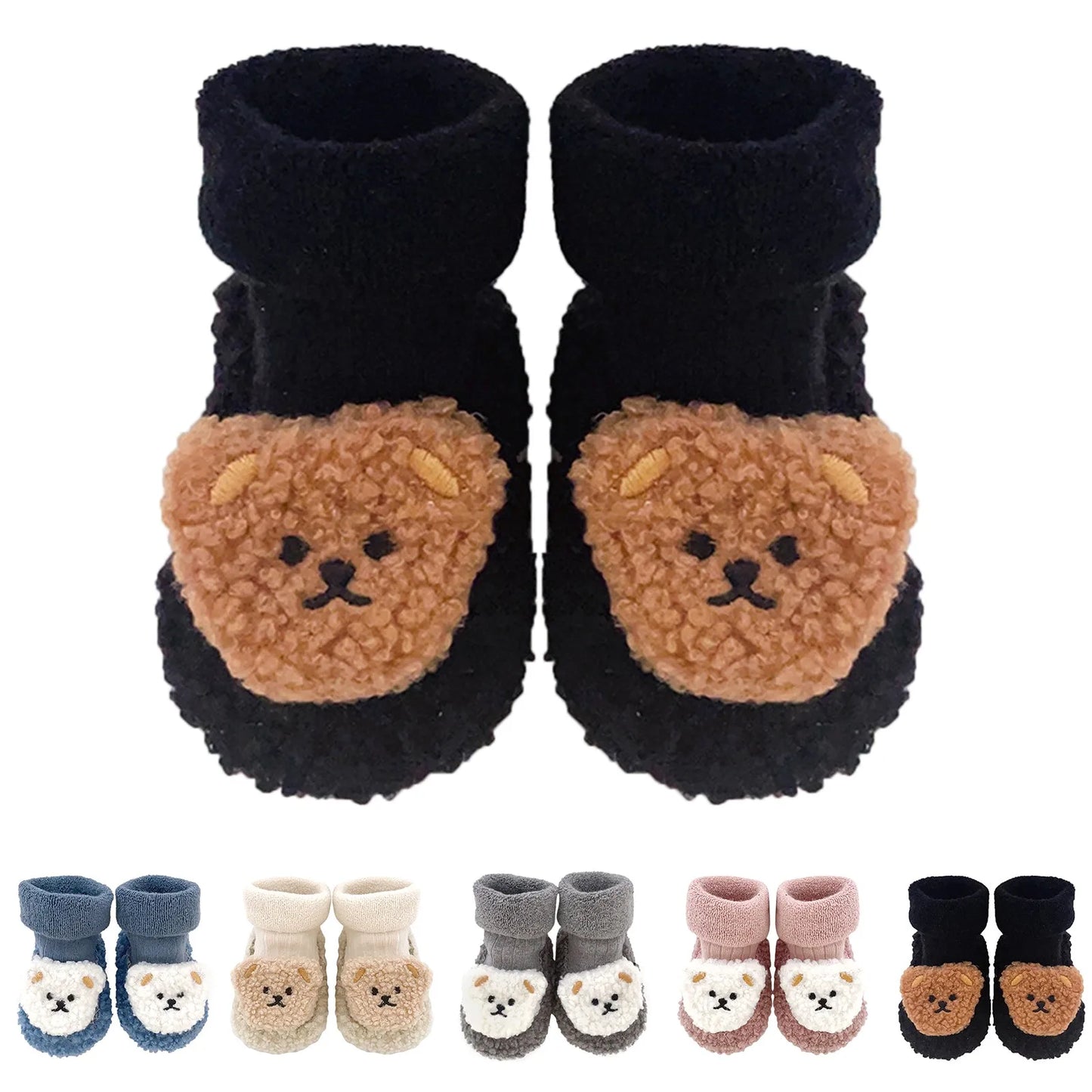 Winter Newborn Baby Anti-Slip Cotton Booties – Soft Plush Knit Snow Boots for Infants