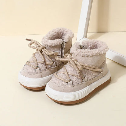 PictureClothing Baby Boots - Warm Plush Winter Toddler Sneakers with Rubber Sole (Boys & Girls)