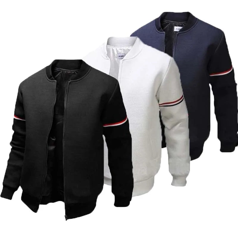 Men's Lightweight Bomber Jacket – Full-Zip Fleece Casual Outwear